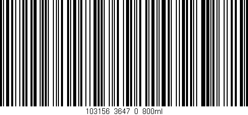 Código de barras (EAN, GTIN, SKU, ISBN): '103156_3647_0_800ml'