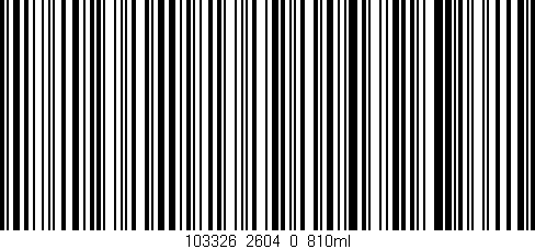 Código de barras (EAN, GTIN, SKU, ISBN): '103326_2604_0_810ml'