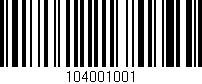 Código de barras (EAN, GTIN, SKU, ISBN): '104001001'