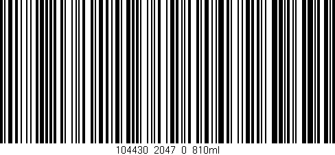 Código de barras (EAN, GTIN, SKU, ISBN): '104430_2047_0_810ml'
