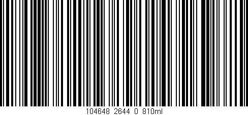 Código de barras (EAN, GTIN, SKU, ISBN): '104648_2644_0_810ml'