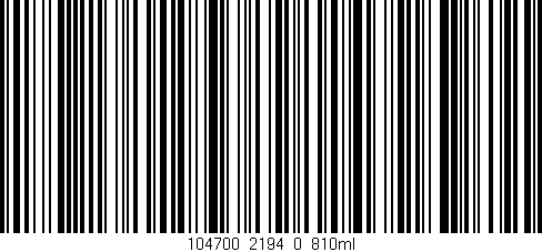 Código de barras (EAN, GTIN, SKU, ISBN): '104700_2194_0_810ml'