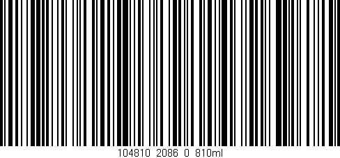 Código de barras (EAN, GTIN, SKU, ISBN): '104810_2086_0_810ml'