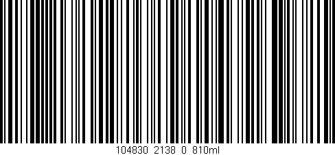 Código de barras (EAN, GTIN, SKU, ISBN): '104830_2138_0_810ml'
