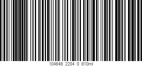 Código de barras (EAN, GTIN, SKU, ISBN): '104848_2204_0_810ml'