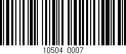 Código de barras (EAN, GTIN, SKU, ISBN): '10504/0007'
