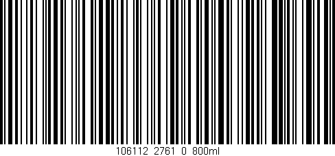 Código de barras (EAN, GTIN, SKU, ISBN): '106112_2761_0_800ml'
