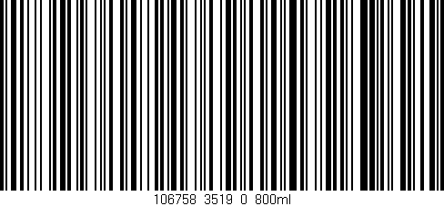 Código de barras (EAN, GTIN, SKU, ISBN): '106758_3519_0_800ml'
