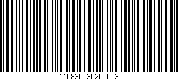 Código de barras (EAN, GTIN, SKU, ISBN): '110830_3626_0_3'