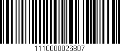 Código de barras (EAN, GTIN, SKU, ISBN): '1110000026807'