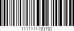 Código de barras (EAN, GTIN, SKU, ISBN): '1111111193792'