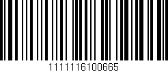 Código de barras (EAN, GTIN, SKU, ISBN): '1111116100665'