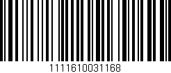 Código de barras (EAN, GTIN, SKU, ISBN): '1111610031168'