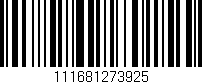 Código de barras (EAN, GTIN, SKU, ISBN): '111681273925'