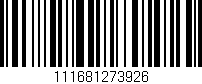 Código de barras (EAN, GTIN, SKU, ISBN): '111681273926'