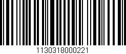 Código de barras (EAN, GTIN, SKU, ISBN): '1130318000221'