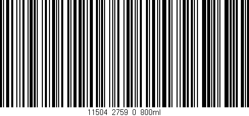 Código de barras (EAN, GTIN, SKU, ISBN): '11504_2759_0_800ml'