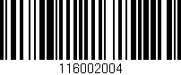 Código de barras (EAN, GTIN, SKU, ISBN): '116002004'