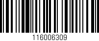 Código de barras (EAN, GTIN, SKU, ISBN): '116006309'