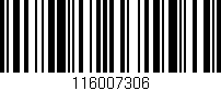 Código de barras (EAN, GTIN, SKU, ISBN): '116007306'