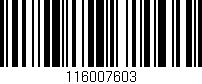 Código de barras (EAN, GTIN, SKU, ISBN): '116007603'