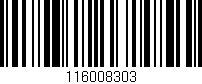 Código de barras (EAN, GTIN, SKU, ISBN): '116008303'