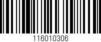 Código de barras (EAN, GTIN, SKU, ISBN): '116010306'