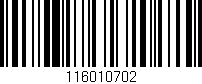 Código de barras (EAN, GTIN, SKU, ISBN): '116010702'