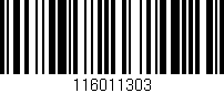 Código de barras (EAN, GTIN, SKU, ISBN): '116011303'