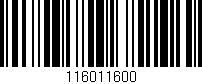 Código de barras (EAN, GTIN, SKU, ISBN): '116011600'