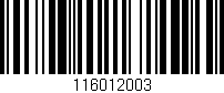 Código de barras (EAN, GTIN, SKU, ISBN): '116012003'