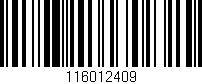 Código de barras (EAN, GTIN, SKU, ISBN): '116012409'