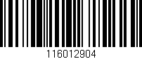 Código de barras (EAN, GTIN, SKU, ISBN): '116012904'