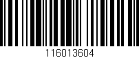 Código de barras (EAN, GTIN, SKU, ISBN): '116013604'