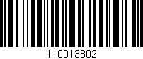 Código de barras (EAN, GTIN, SKU, ISBN): '116013802'