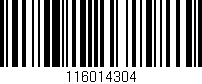 Código de barras (EAN, GTIN, SKU, ISBN): '116014304'