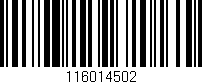 Código de barras (EAN, GTIN, SKU, ISBN): '116014502'