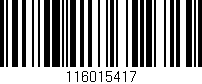 Código de barras (EAN, GTIN, SKU, ISBN): '116015417'