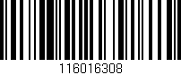 Código de barras (EAN, GTIN, SKU, ISBN): '116016308'