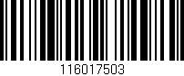 Código de barras (EAN, GTIN, SKU, ISBN): '116017503'