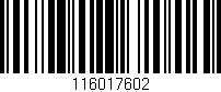 Código de barras (EAN, GTIN, SKU, ISBN): '116017602'