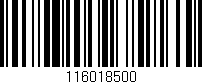 Código de barras (EAN, GTIN, SKU, ISBN): '116018500'