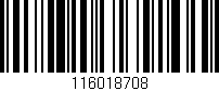Código de barras (EAN, GTIN, SKU, ISBN): '116018708'