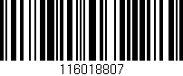 Código de barras (EAN, GTIN, SKU, ISBN): '116018807'