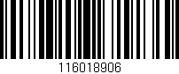 Código de barras (EAN, GTIN, SKU, ISBN): '116018906'