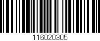 Código de barras (EAN, GTIN, SKU, ISBN): '116020305'