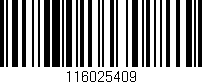 Código de barras (EAN, GTIN, SKU, ISBN): '116025409'