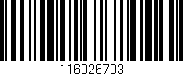 Código de barras (EAN, GTIN, SKU, ISBN): '116026703'