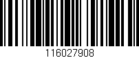 Código de barras (EAN, GTIN, SKU, ISBN): '116027908'