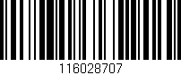 Código de barras (EAN, GTIN, SKU, ISBN): '116028707'
